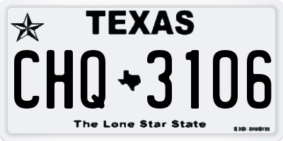 TX license plate CHQ3106