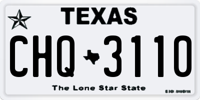 TX license plate CHQ3110