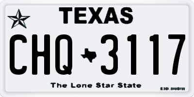 TX license plate CHQ3117