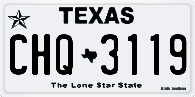 TX license plate CHQ3119
