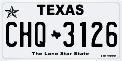 TX license plate CHQ3126
