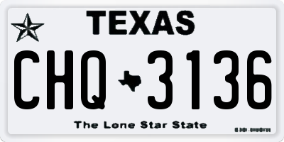 TX license plate CHQ3136