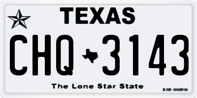 TX license plate CHQ3143