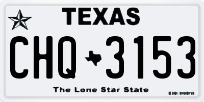 TX license plate CHQ3153