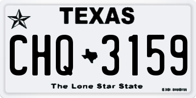 TX license plate CHQ3159