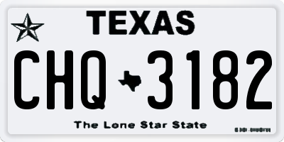 TX license plate CHQ3182