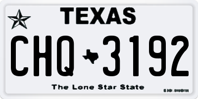 TX license plate CHQ3192