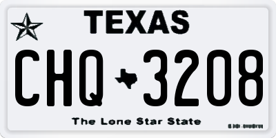TX license plate CHQ3208