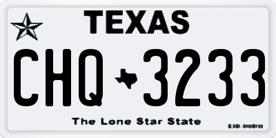 TX license plate CHQ3233