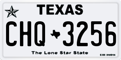 TX license plate CHQ3256