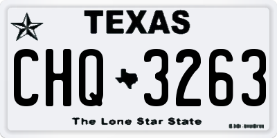 TX license plate CHQ3263