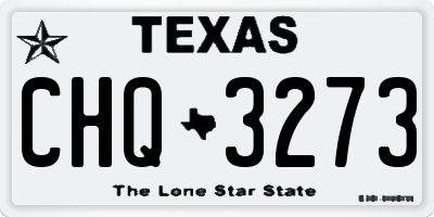TX license plate CHQ3273