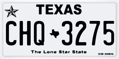 TX license plate CHQ3275