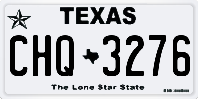 TX license plate CHQ3276