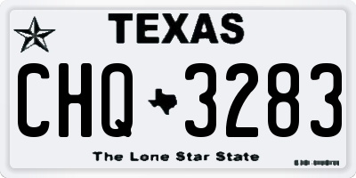 TX license plate CHQ3283