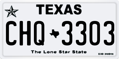 TX license plate CHQ3303