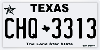 TX license plate CHQ3313