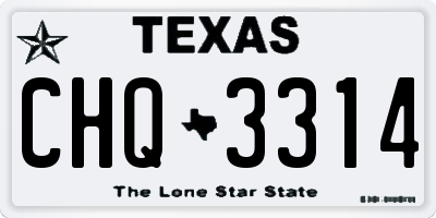 TX license plate CHQ3314