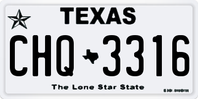 TX license plate CHQ3316