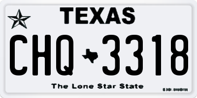TX license plate CHQ3318