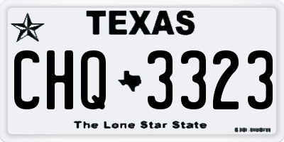 TX license plate CHQ3323