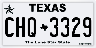 TX license plate CHQ3329