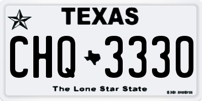 TX license plate CHQ3330