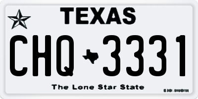 TX license plate CHQ3331
