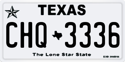 TX license plate CHQ3336