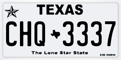 TX license plate CHQ3337