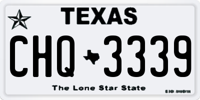 TX license plate CHQ3339