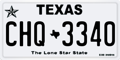 TX license plate CHQ3340
