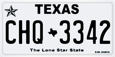 TX license plate CHQ3342