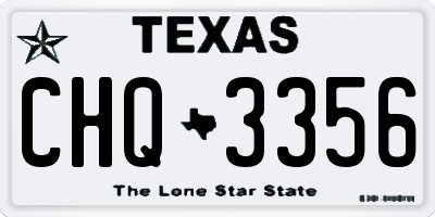 TX license plate CHQ3356