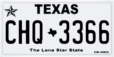 TX license plate CHQ3366