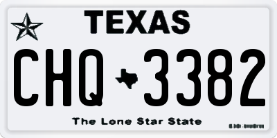 TX license plate CHQ3382
