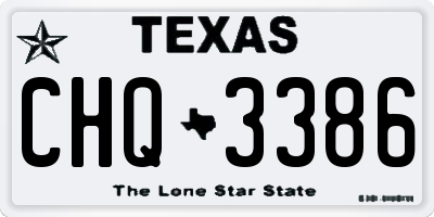 TX license plate CHQ3386