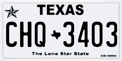 TX license plate CHQ3403