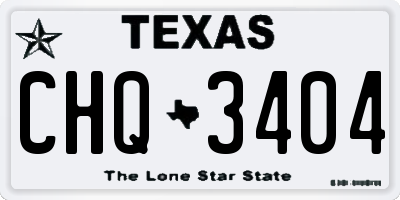 TX license plate CHQ3404