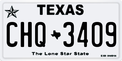 TX license plate CHQ3409