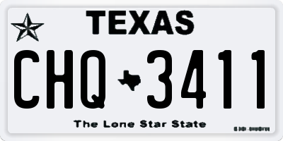 TX license plate CHQ3411