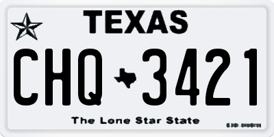 TX license plate CHQ3421
