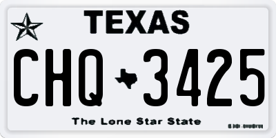 TX license plate CHQ3425