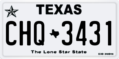 TX license plate CHQ3431