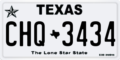 TX license plate CHQ3434