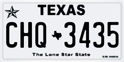 TX license plate CHQ3435