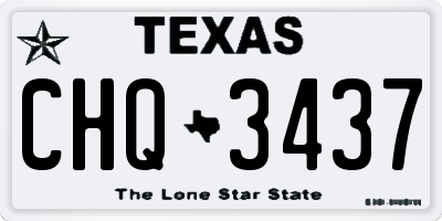 TX license plate CHQ3437