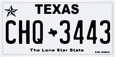 TX license plate CHQ3443