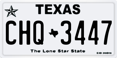TX license plate CHQ3447