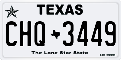 TX license plate CHQ3449